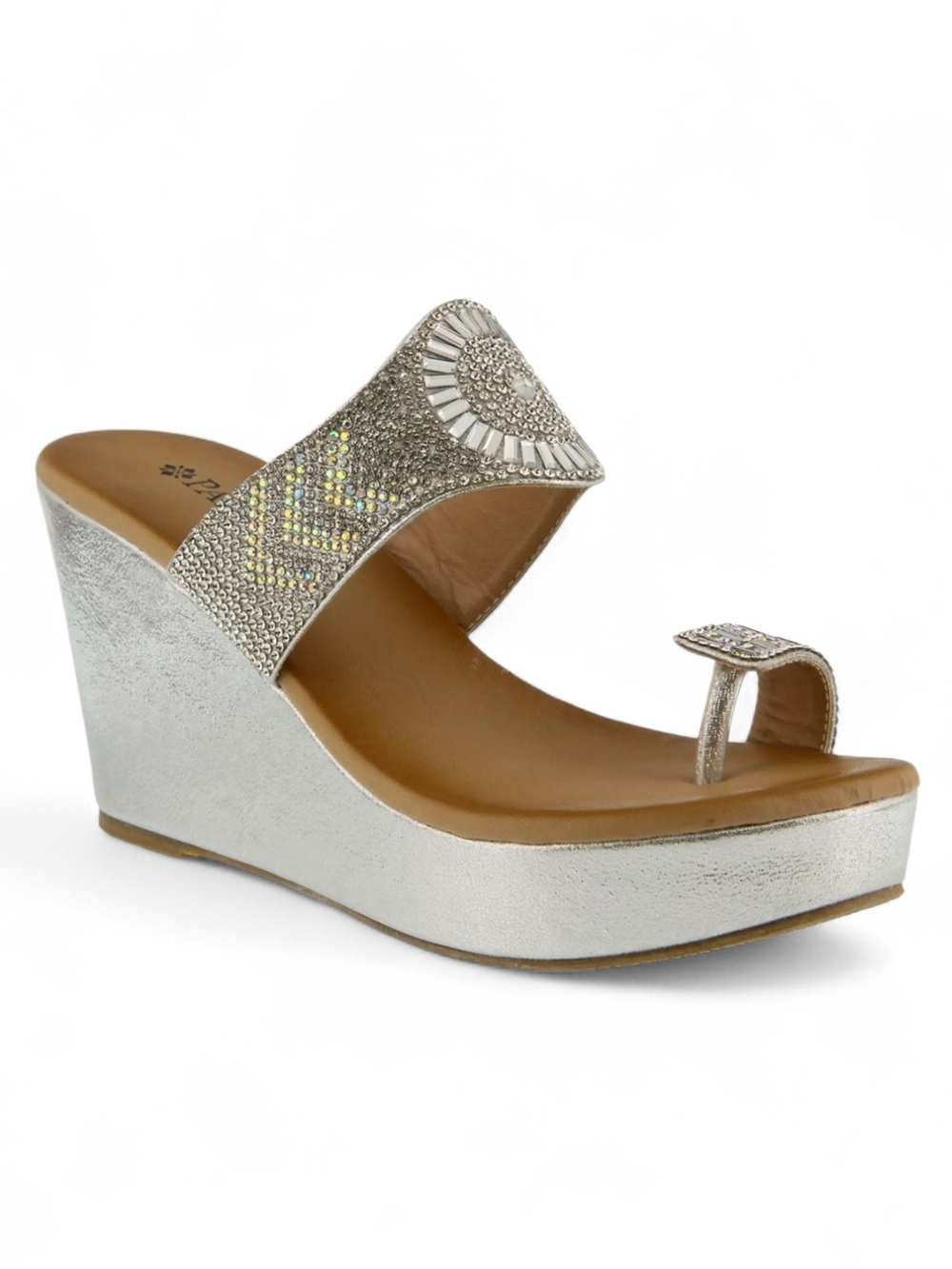 Patrizia By Springst Rhinestone Heenasl Canvas Embellished Wedge Sandals. Size 7